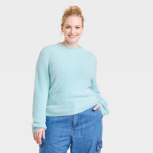 Light blue fluffy on sale sweater