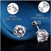 Paaaawaters 925 Sterling Silver 7mm 5A Round Cut Cubic Zirconia Stud Earring - 3 of 4