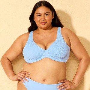 Women's Smocked Underwire Bikini Top - Wild Fable™ - 1 of 3