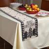 Unique Bargains Christmas Table Runner Black-White Checkered Christmas Tree Linen Black White Green 72"x13" 1 Pc - 2 of 4