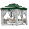 79.5 in Foldable Gazebo Tent - Outdoor Canopy with Mosquito Netting & Double-Layer Pop Up Design. Weather-Resistant Pergola Patio Furniture - 2 of 4