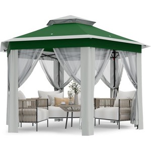13x13 Pop Up Gazebo Outdoor Hexagonal Canopy Tent with Mosquito Netting Sides Instant Patio Canopy Shelter - 1 of 4