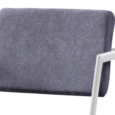 Saltoro Sherpi Industrial Gray Fabric & White Metal Counter Height Chair, Set of 2