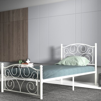 ueen Size Unique Flower Sturdy System Metal Bed Frame