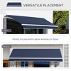 Vynxaria Retractable Awning - 10' x 8' Patio Sunshade Canopy with Manual Crank - Blue - 4 of 4