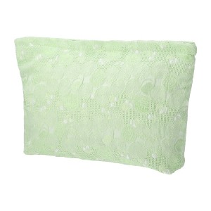 Unique Bargains Travel Canvas Floral Zipper-Closure Light Green 1 Pc - 1 of 4