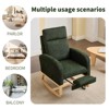 Modern Accent Rocking Chair Rocking Chair with Solid Wood Legs, Upholstered Nursery Glider Rocker, Comfy Armchair with High Backrest fabric - 4 of 4