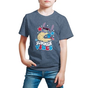 Boys' - Lilo and Stitch - Summer Vibes Short Sleeve Graphic T-Shirt - 1 of 4