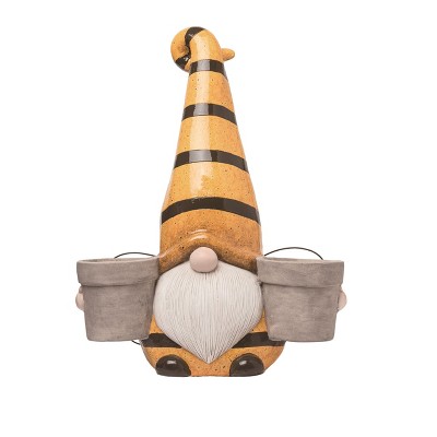 Transpac Resin 25.25" Multicolor Spring Bee Gnome Double Planter