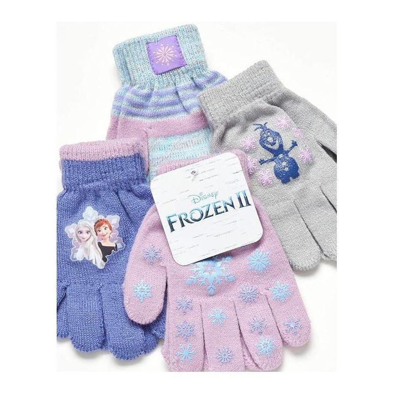 Frozen Elsa and Anna Winter Set: Little Girls 4 Pair Mittens or Gloves ,Age 2-7, 2 of 3