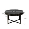 Sapphtopaz Octagonal Retro Splicing Farmhouse Coffee Table for Living Room, Modern Coffee Table with Cross Metal Legs, Wood Living Room Table - 4 of 4