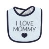 Hudson Baby Infant Boy Fiber Filled Drooler Bibs 3pk, I Love Mommy Lt. Blue, One Size - 3 of 4