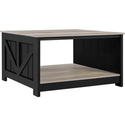 Yaheetech Square Shaped Wooden Coffee Table with Storage Shelf, Gray