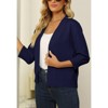 Women's 3/4 Sleeve Open Front Cropped Cardigan Sweater Elegant Shrugs for Women - 3 of 4