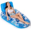 Jasonwell Inflatable Pool Float for Adults, Lounger Raft with Cup Holders, Floating Chair for Pool, Lake & Beach, Blue - 4 of 4