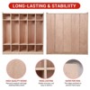 5 Section Wooden Coat Locker Cubby with 5 Hooks, 4 Wheels, 2 Organizers, for Home, School, Natural, Easy to Assemble - 4 of 4