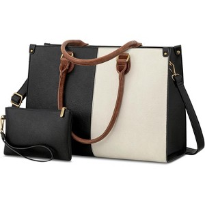 15.6 Inch Large Capacity Vintage Leather Work Computer Bag, Business Casual Shoulder Handbag - 1 of 4