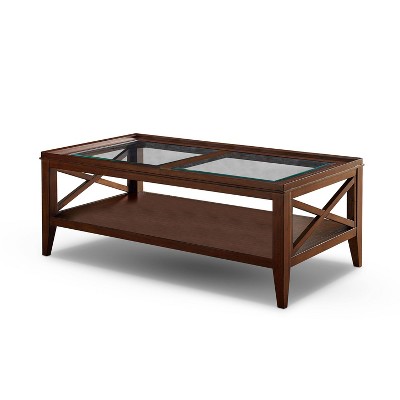 Mabel Tempered Glass Top Coffee Table Dark Oak - HOMES: Inside + Out