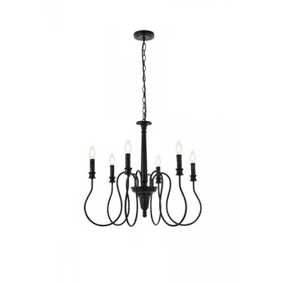 Elegant Lighting Flynx 6 lights pendant in black