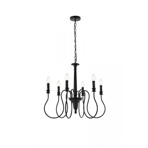 Elegant Lighting Flynx 6 lights pendant in black - 1 of 4