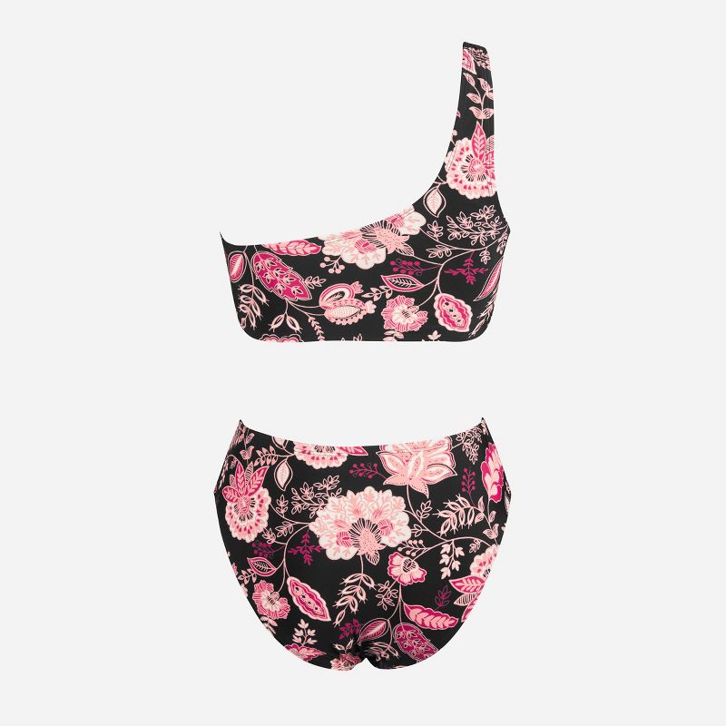 Women's Floral One Shoulder Mid Rise Bikini Sets Swimsuit - Cupshe, 4 of 8