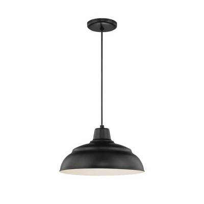 Satin Black Indoor/Outdoor 14" Pendant Light
