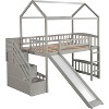 Streamdale Twin Loft Bed with Two Drawers and Slide, House Bed with Slide, Gray - 4 of 4