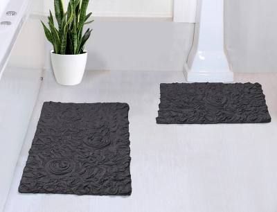 Bell Flower Collection Cotton Floral Pattern Tufted Bath Rug Set Pack of 2 - Home Weavers