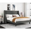 Allewie Bed Frame, Platform Bed Frame with Upholstered Headboard, Modern Deluxe Wingback, Wood Slat Support, Mattress Foundation - 2 of 4