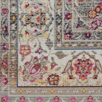 Gray Hand-Knotted Wool and Synthetic Rectangular Rug
