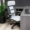 Elama High Back Adjustable Faux Leather and Fabric Office Chair in Dark Gray and Light Gray - 2 of 4
