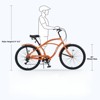 Infurnic Bicycles, 7 Speed Bicycles, Beach Cruiser Bike with Wide Wheels, Orange, 69.29"*28.32"*43.2" - 3 of 4
