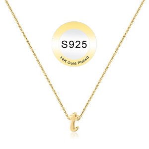 Turandoss S925 Sterling Silver Initial Necklace for Women Girls, Dainty 18K Gold Letter Necklace, Gold Jewelry for Women, Gifts for Girls, 16+3Inches - 1 of 4
