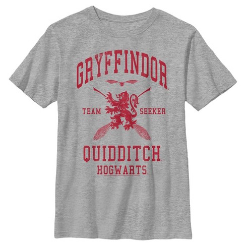 Boy's Harry Potter Gryffindor Quidditch Team Seeker T-Shirt - Athletic  Heather - Large