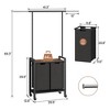 Large Laundry Hamper With Hanging Clothes Rack – Rolling Laundry Basket With Removable Pull-Out Sorting Bags - 2 of 4