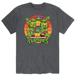 Men's - Teenage Mutant Ninja Turtles - Retro Sunset Circle Short Sleeve Graphic T-Shirt - 1 of 4