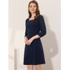 Allegra K Women's Square Neck Ruffle Trim Sheer 3/4 Sleeve Chiffon Mini Dress - 3 of 4