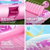 Jasonwell 4-in-1 Inflatable Tanning Pool Lounger, 70"x46" Float with Pillow, Sunbathing Bed Raft for Adults, Hot Pink, Large - 3 of 4