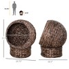Akoasm 23.5 Inch Raised Wicker Egg Shape Handwoven Elevated Basket Cat Bed & Kitty House With Soft Cushion Indoor-Gray - 2 of 4