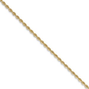 Black Bow Jewelry 1.6mm 14k Yellow Gold Solid Classic Rope Chain Necklace - 1 of 4