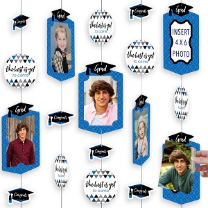 Big Dot of Happiness Blue Graduation Party Vertical Photo Garland 35 Pieces - 1 of 4