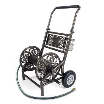 Liberty Garden 301 2 Wheel Outdoor Garden Water Hose Reel Storage Holder and Cart with 200' 5/8" Hose Capacity - Black
