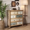 GDFStudio Riven Rustic 26" Wooden Storage Dresser with 7 Drawers and Multicolor Carved Patterns - 2 of 4