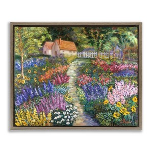 Stupell Industries Floral Cottage Gardens Floating Frame Canvas Art - 1 of 4