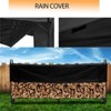 Firewood Rack Outdoor with Waterproof Cove, Heavy Duty Logs Holder for Indoor Fireplace Metal Wood Pile Storage  Organizer Two sections - 4 of 4