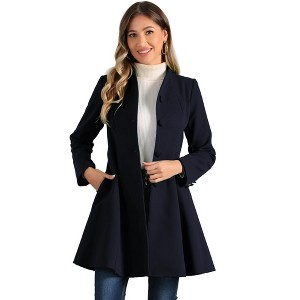 INSPIRE CHIC Women's Single Breasted Long Sleeve Mid-Long Winter Coat - 1 of 4