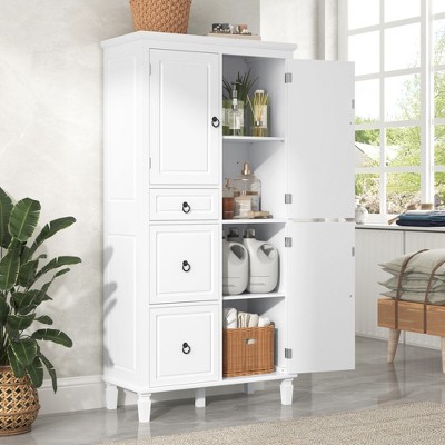 NicBex Bathroom Storage Cabinet,Bathroom Floor Cabinet with 3/4 Drawers,Tall Storage Cabinet with 3/4 Adjustable Shelves for Living/Kitchen/Office
