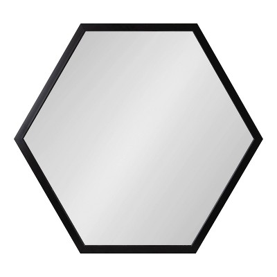Laverty 24" x 26" Modern Hexagon Black Framed Wall Mirror
