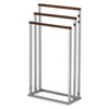 Kings Brand Furniture - Chrome Metal/Walnut Wood Freestanding Towel Rack Stand - 2 of 3