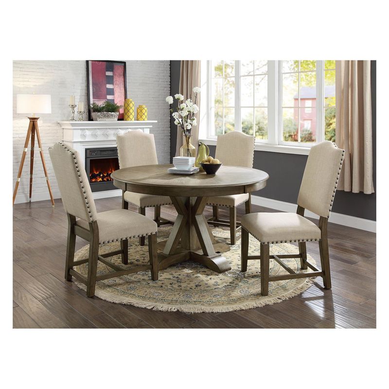 Set of 2 Jellison Transitional Fabric Dining Chair Light Oak - HOMES: Inside + Out, 4 of 5